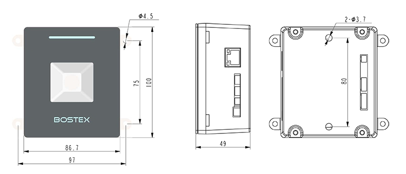 BS767⼆维码读卡器 – Bostex